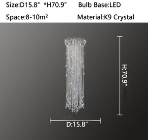 Extra Large Light Luxury Stairwell Crystal Tassel Chandelier for Staircase/High Floor Hall/Loft - view 6