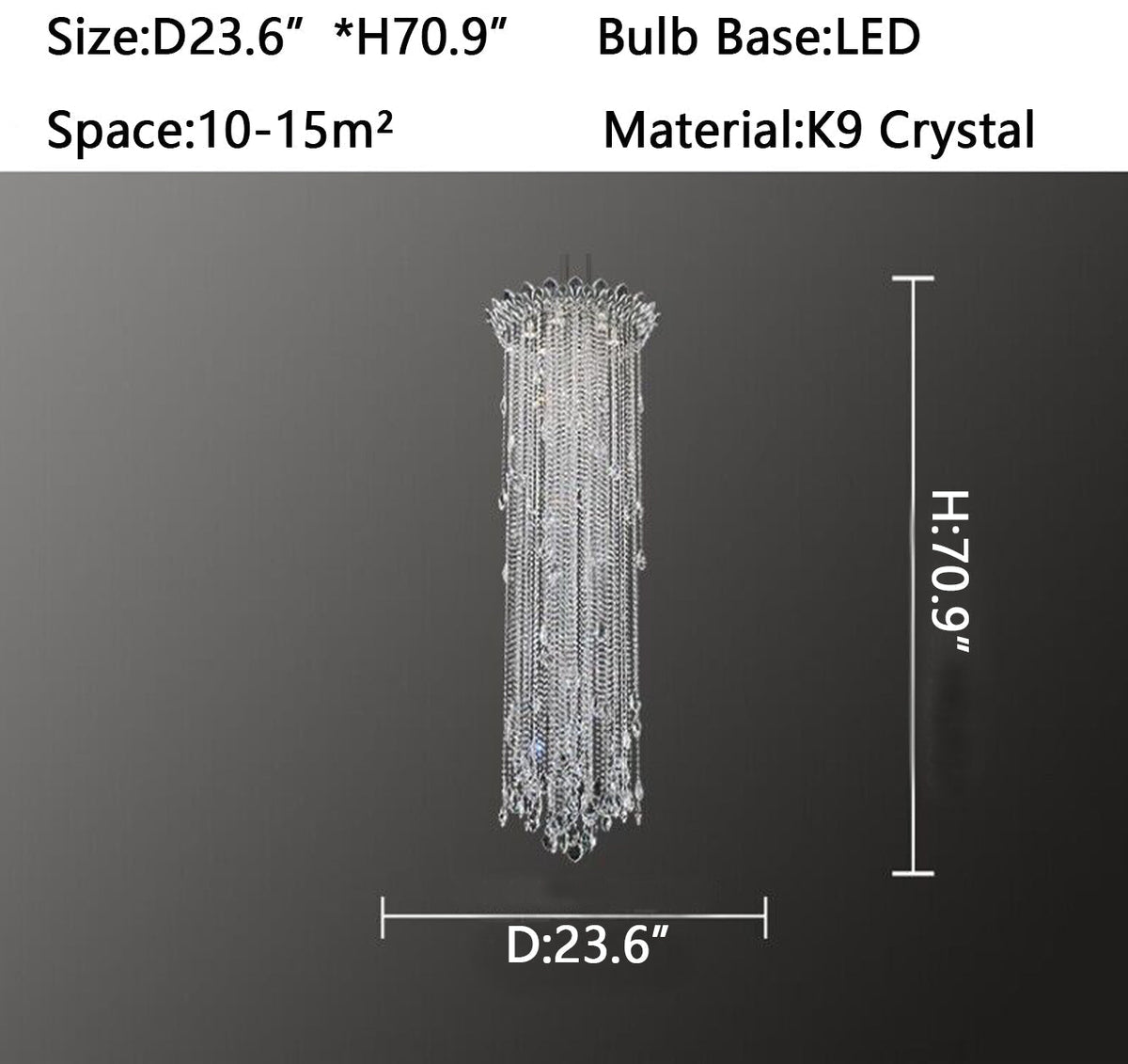 Extra Large Light Luxury Stairwell Crystal Tassel Chandelier for Staircase/High Floor Hall/Loft - view 7