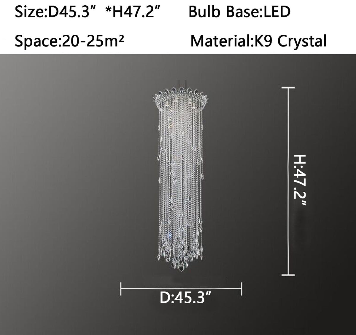 Extra Large Light Luxury Stairwell Crystal Tassel Chandelier for Staircase/High Floor Hall/Loft - view 8