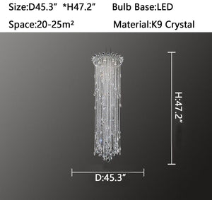 Extra Large Light Luxury Stairwell Crystal Tassel Chandelier for Staircase/High Floor Hall/Loft - view 8