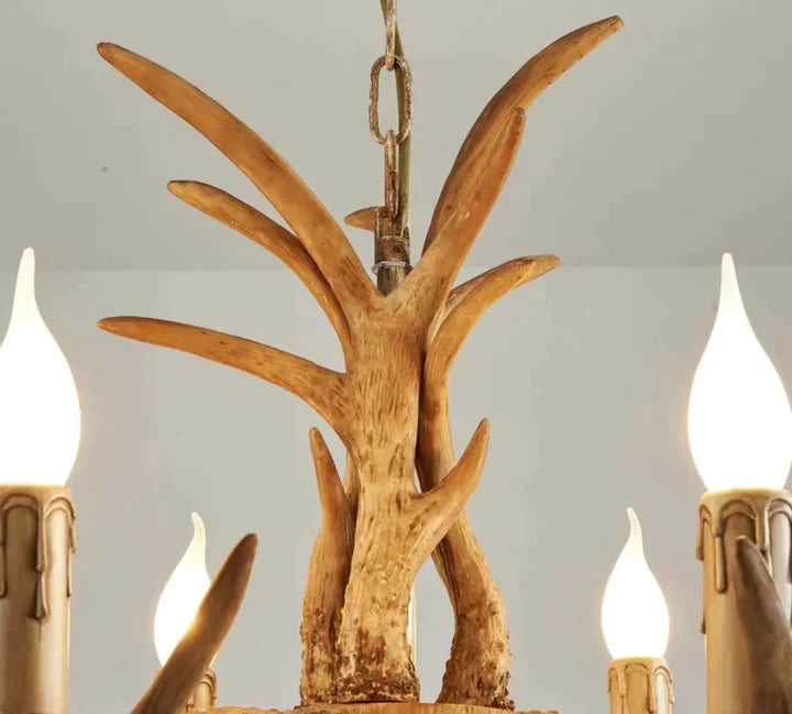 Affordable Vintage Rustic Resin Antler Candelabra Chandelier for Living Room / Restaurant / Cafe / Bar - view 12