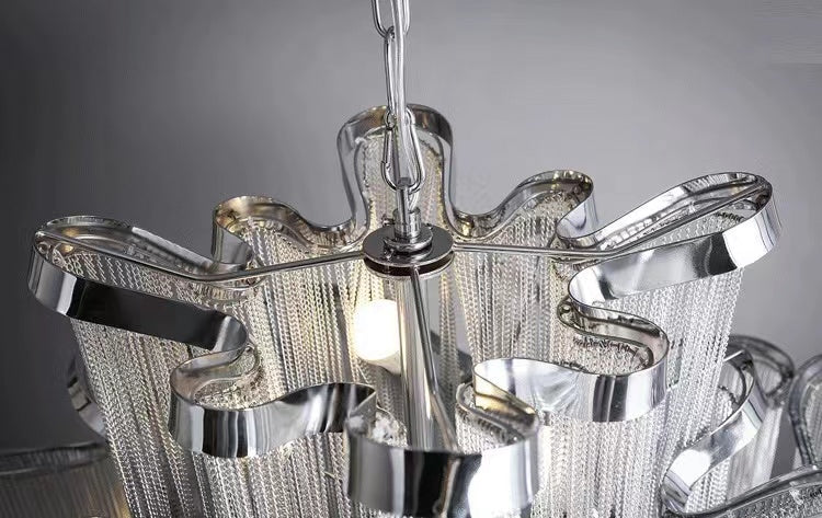 Post-Modern Extra Large Stainless Steel Long Tassel Chandelier for Large Living Room / Staircase / Villa / Duplexes - view 10