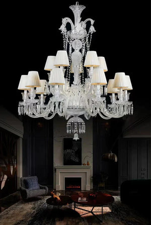 Large Light Luxury Classic Tiered Crystal Candle shaded Chandelier for High-ceiling Rooms/Living Room - view 2