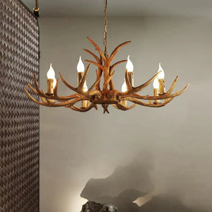 Affordable Vintage Rustic Resin Antler Candelabra Chandelier for Living Room / Restaurant / Cafe / Bar - view 8