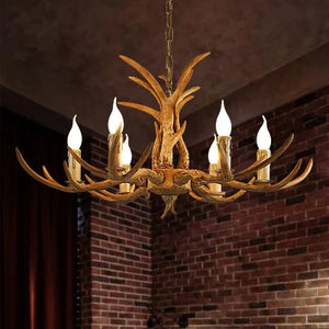 Affordable Vintage Rustic Resin Antler Candelabra Chandelier for Living Room / Restaurant / Cafe / Bar - view 4