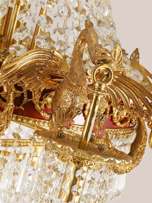 Extra Large Retro Luxury Full Copper Crystal Chandelier for Staircase/ Duplexes/ Villas - view 7