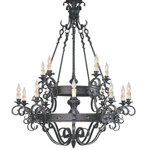 Vintage Iron Simple Candle Art Chandelier for Living Room / Villa / Stairs - view 8