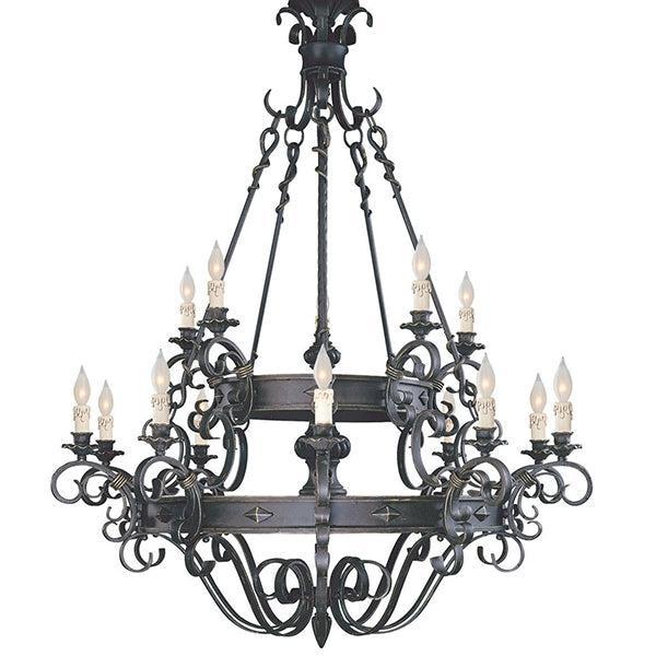 Vintage Iron Simple Candle Art Chandelier for Living Room / Villa / Stairs - view 8