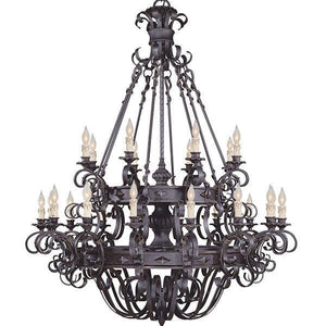 Vintage Iron Simple Candle Art Chandelier for Living Room / Villa / Stairs - view 9