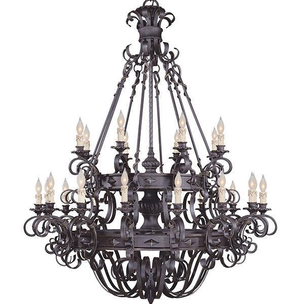 Vintage Iron Simple Candle Art Chandelier for Living Room / Villa / Stairs - view 9