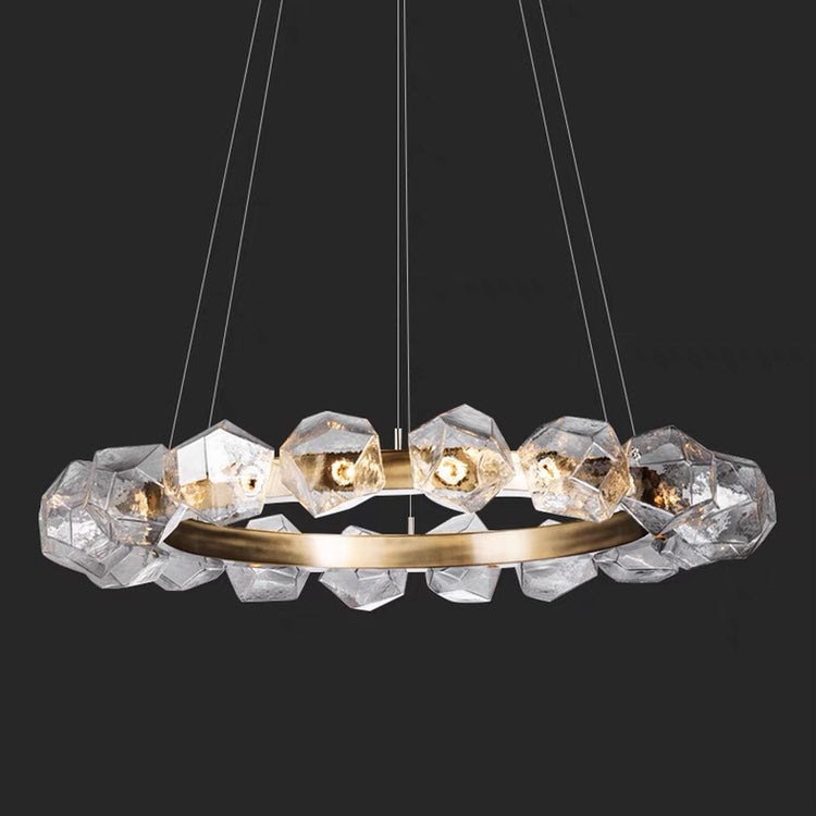 Nordic Minimalist Glass Circle Art Chandelier for Living/Dining Room/Bedroom - view 2