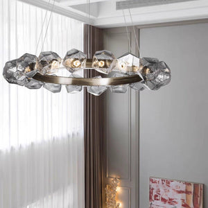 Nordic Minimalist Glass Circle Art Chandelier for Living/Dining Room/Bedroom - view 6