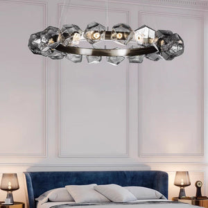 Nordic Minimalist Glass Circle Art Chandelier for Living/Dining Room/Bedroom - view 9