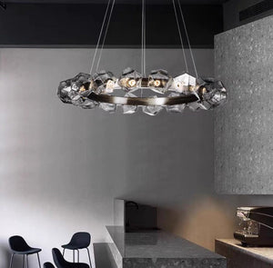 Nordic Minimalist Glass Circle Art Chandelier for Living/Dining Room/Bedroom - view 10