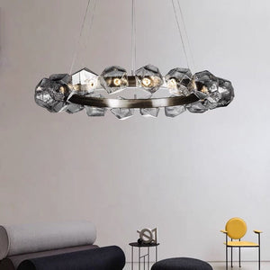Nordic Minimalist Glass Circle Art Chandelier for Living/Dining Room/Bedroom - view 11