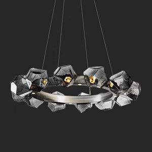 Nordic Minimalist Glass Circle Art Chandelier for Living/Dining Room/Bedroom - view 12