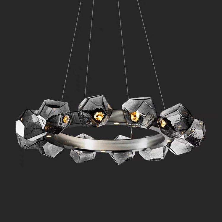 Nordic Minimalist Glass Circle Art Chandelier for Living/Dining Room/Bedroom - view 12
