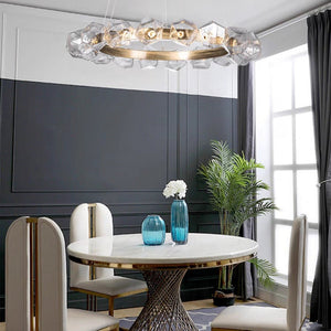 Nordic Minimalist Glass Circle Art Chandelier for Living/Dining Room/Bedroom - view 5