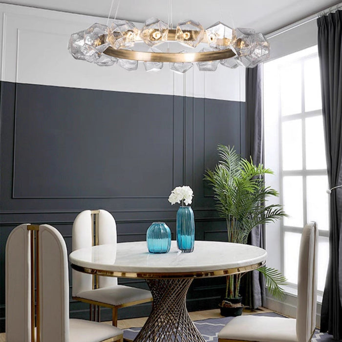 Nordic Minimalist Glass Circle Art Chandelier for Living/Dining Room/Bedroom - view 5