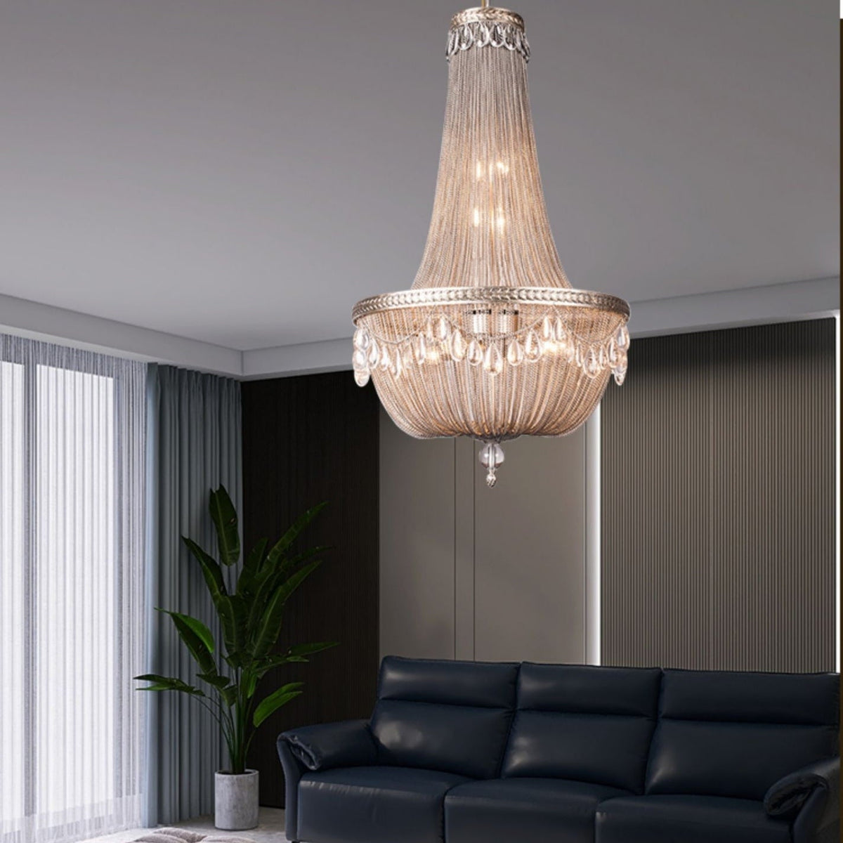 Oversize Modern Metal Art Luxury Crystal Chandelier for Duplex Hall/Staircase/Villa/Foyer - view 9