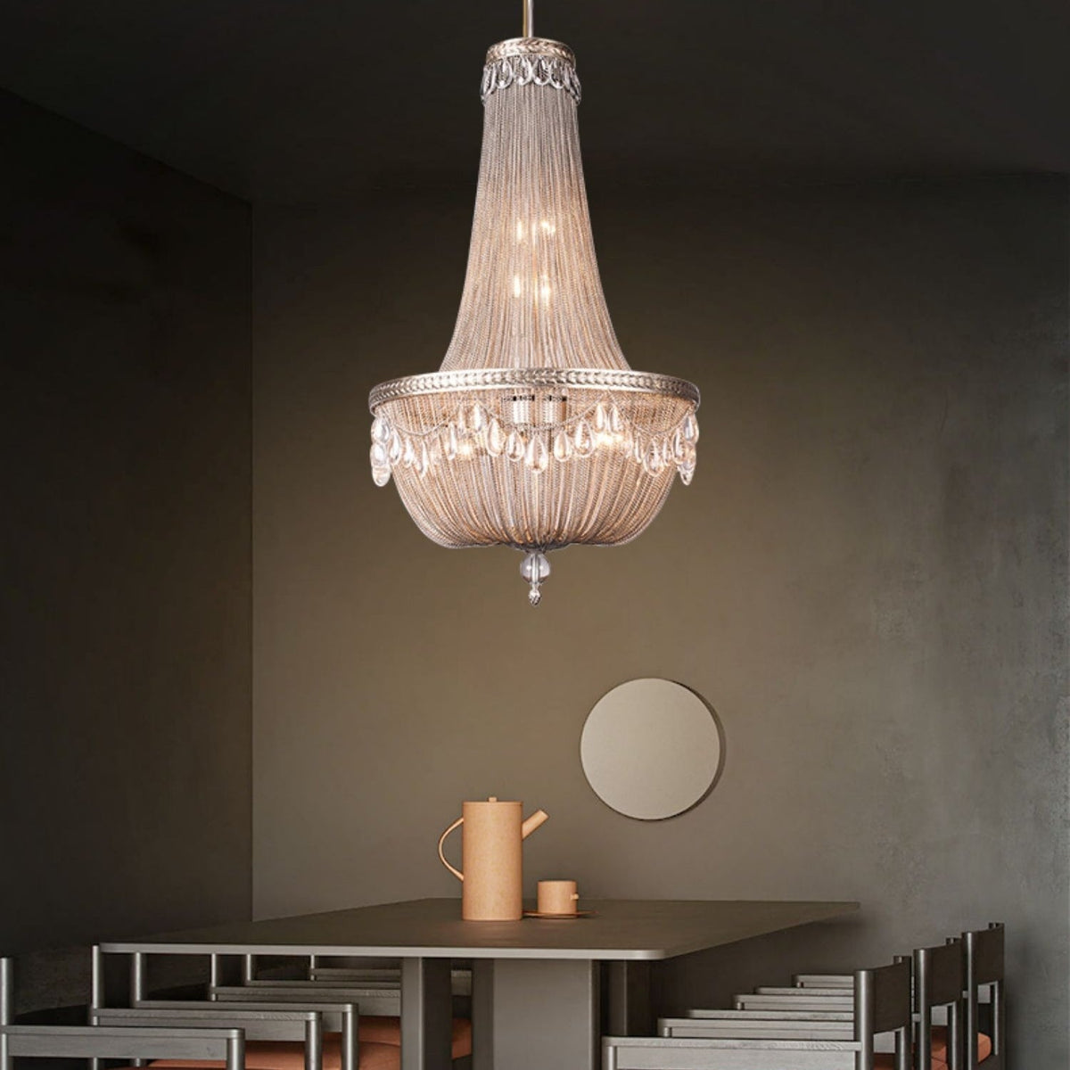 Oversize Modern Metal Art Luxury Crystal Chandelier for Duplex Hall/Staircase/Villa/Foyer