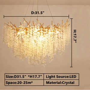 Luxury Branches Crystal Frosted Glass Chandelier Set for Living and Dining Room - view 12