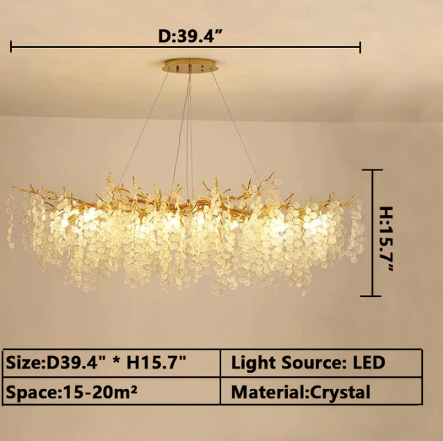Luxury Branches Crystal Frosted Glass Chandelier Set for Living and Dining Room - view 15