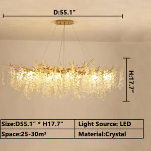 Luxury Branches Crystal Frosted Glass Chandelier Set for Living and Dining Room - view 17