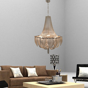 Designer Models Oversized Aluminium Long Tassel Pendant Chandelier for Large Living Room/Staircase/Villa, chandelier - view 7