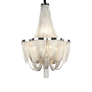 Designer Models Oversized Aluminium Long Tassel Pendant Chandelier for Large Living Room/Staircase/Villa, chandelier - view 2