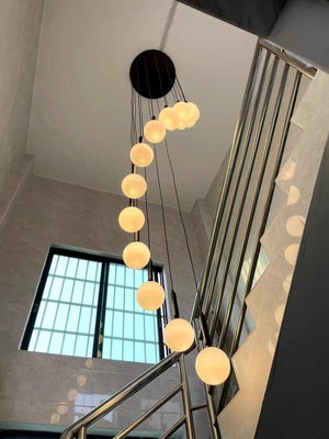 Extra Large Nordic Minimalist Long Pendant Light for Spiral Staircase/High-ceiling Room, chandelier - view 6