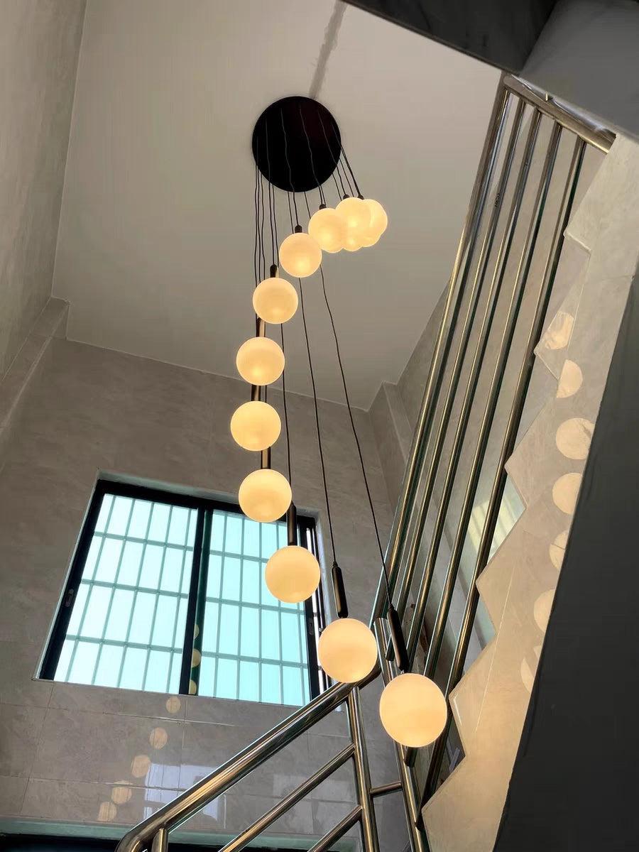 Extra Large Nordic Minimalist Long Pendant Light for Spiral Staircase/High-ceiling Room, chandelier - view 6