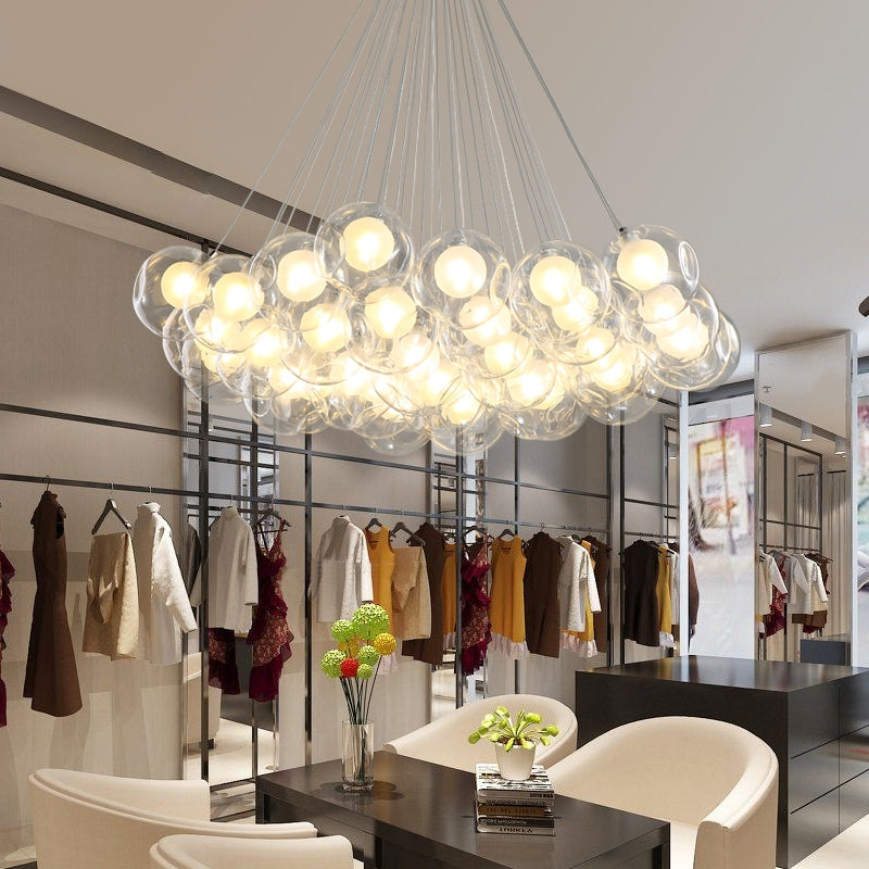 Oversize Modern Glass Ball Bubble Light Art Chandelier for Living/Dining Room/Clothing Store - view 4