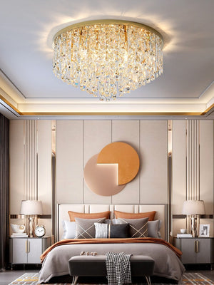 Oversize Luxury Flush Mount Crystal Chandelier for Living Room/Bedroom - view 12