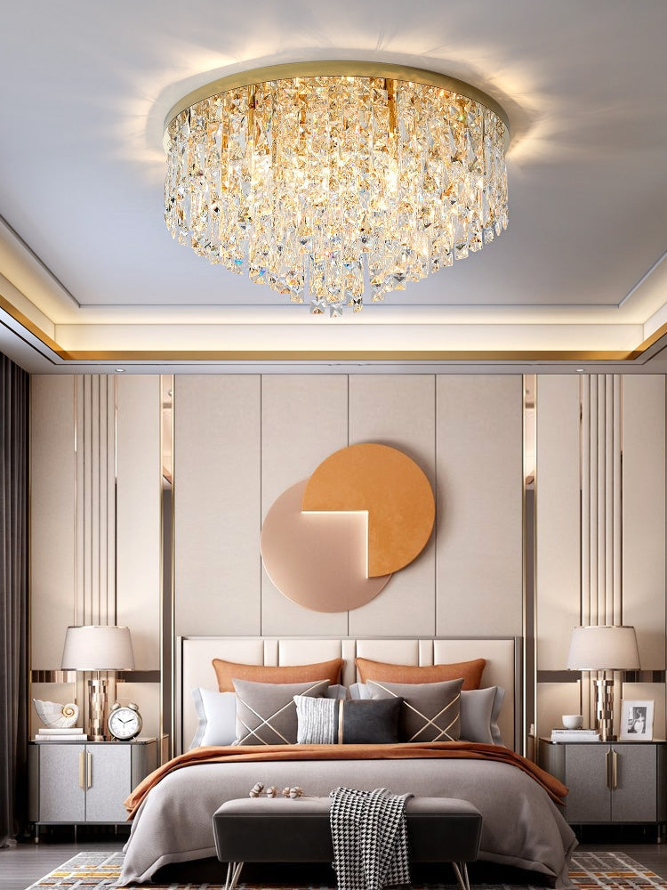 Oversize Luxury Flush Mount Crystal Chandelier for Living Room/Bedroom - view 12