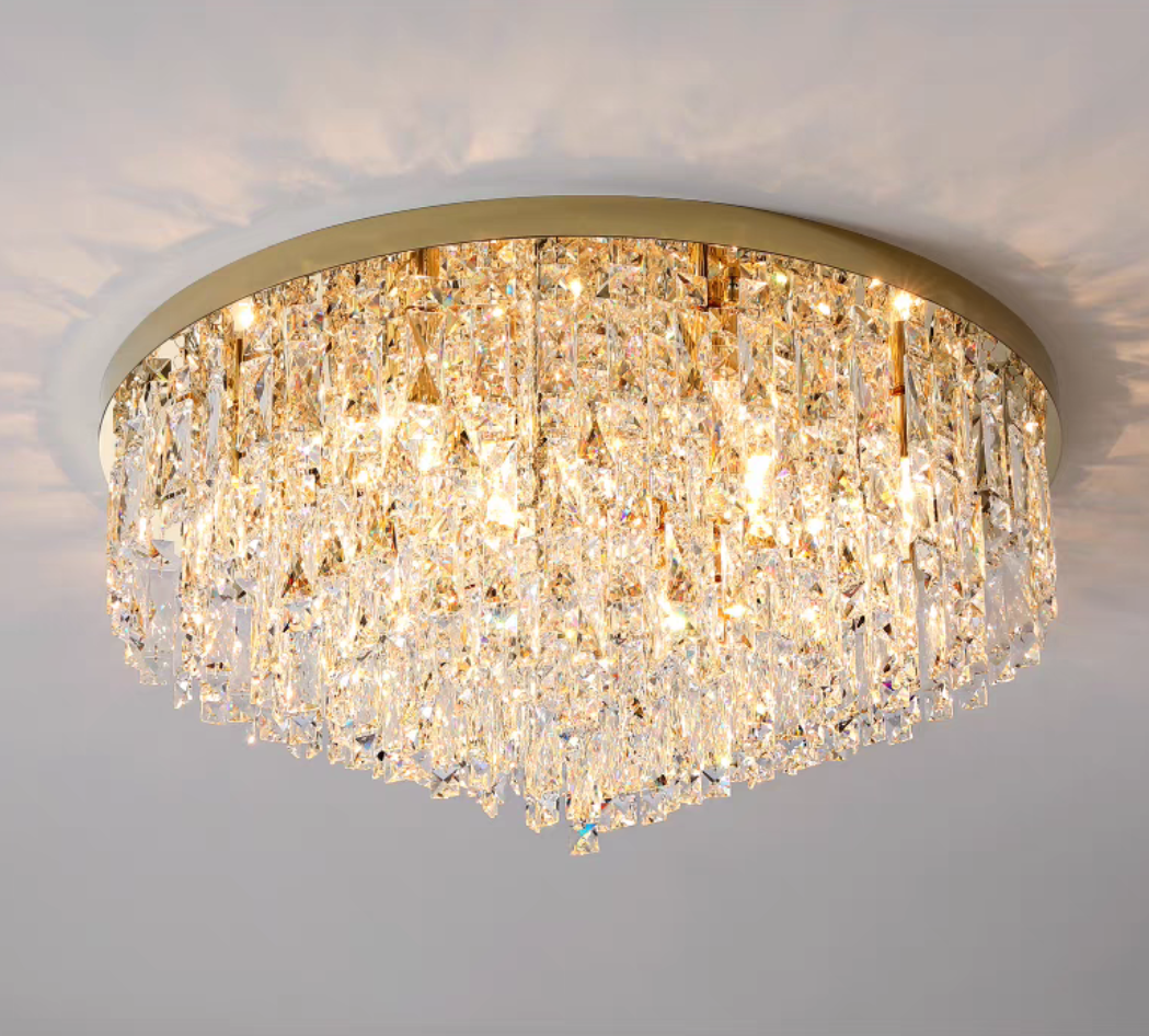 Oversize Luxury Flush Mount Crystal Chandelier for Living Room/Bedroom - view 15
