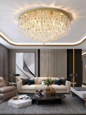 Oversize Luxury Flush Mount Crystal Chandelier for Living Room/Bedroom - view 10