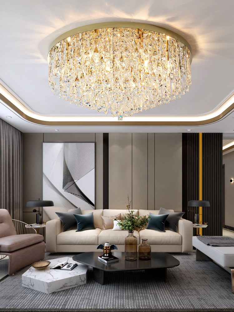Oversize Luxury Flush Mount Crystal Chandelier for Living Room/Bedroom - view 10