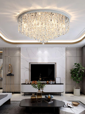 Oversize Luxury Flush Mount Crystal Chandelier for Living Room/Bedroom - view 11