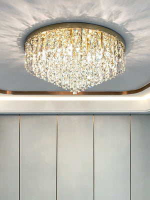 Oversize Luxury Flush Mount Crystal Chandelier for Living Room/Bedroom - view 9