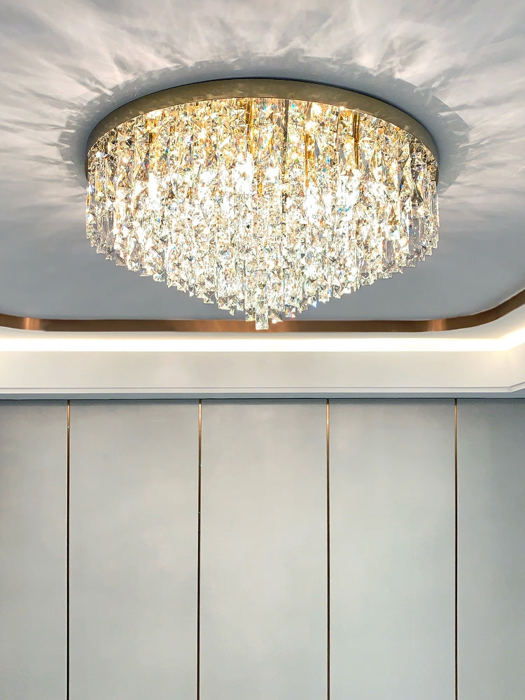 Oversize Luxury Flush Mount Crystal Chandelier for Living Room/Bedroom - view 9