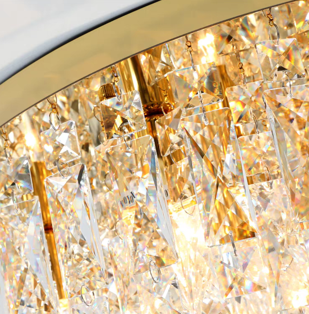 Oversize Luxury Flush Mount Crystal Chandelier for Living Room/Bedroom - view 3