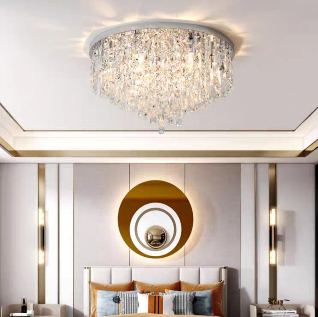 Oversize Luxury Flush Mount Crystal Chandelier for Living Room/Bedroom - view 6