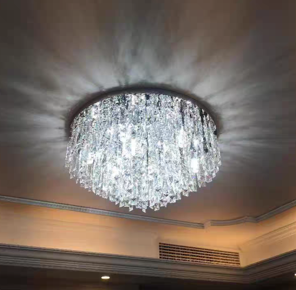 Oversize Luxury Flush Mount Crystal Chandelier for Living Room/Bedroom - view 14