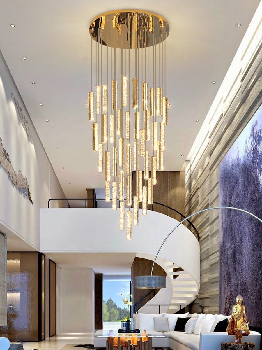Extra Large Modern Spiral Crystal Ceiling Light Decoration for Staircase/ High Ceiling Living Room/ Hotel Lobby/ Hallway - view 5