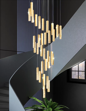 Extra Large Modern Spiral Crystal Ceiling Light Decoration for Staircase/ High Ceiling Living Room/ Hotel Lobby/ Hallway - view 3