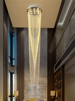 Extra Large Affordable Luxury Tiered Tassel Watefall Crystal Chandelier for Spiral Staircase/Villa/Hotel Lobby/Foyer - view 11