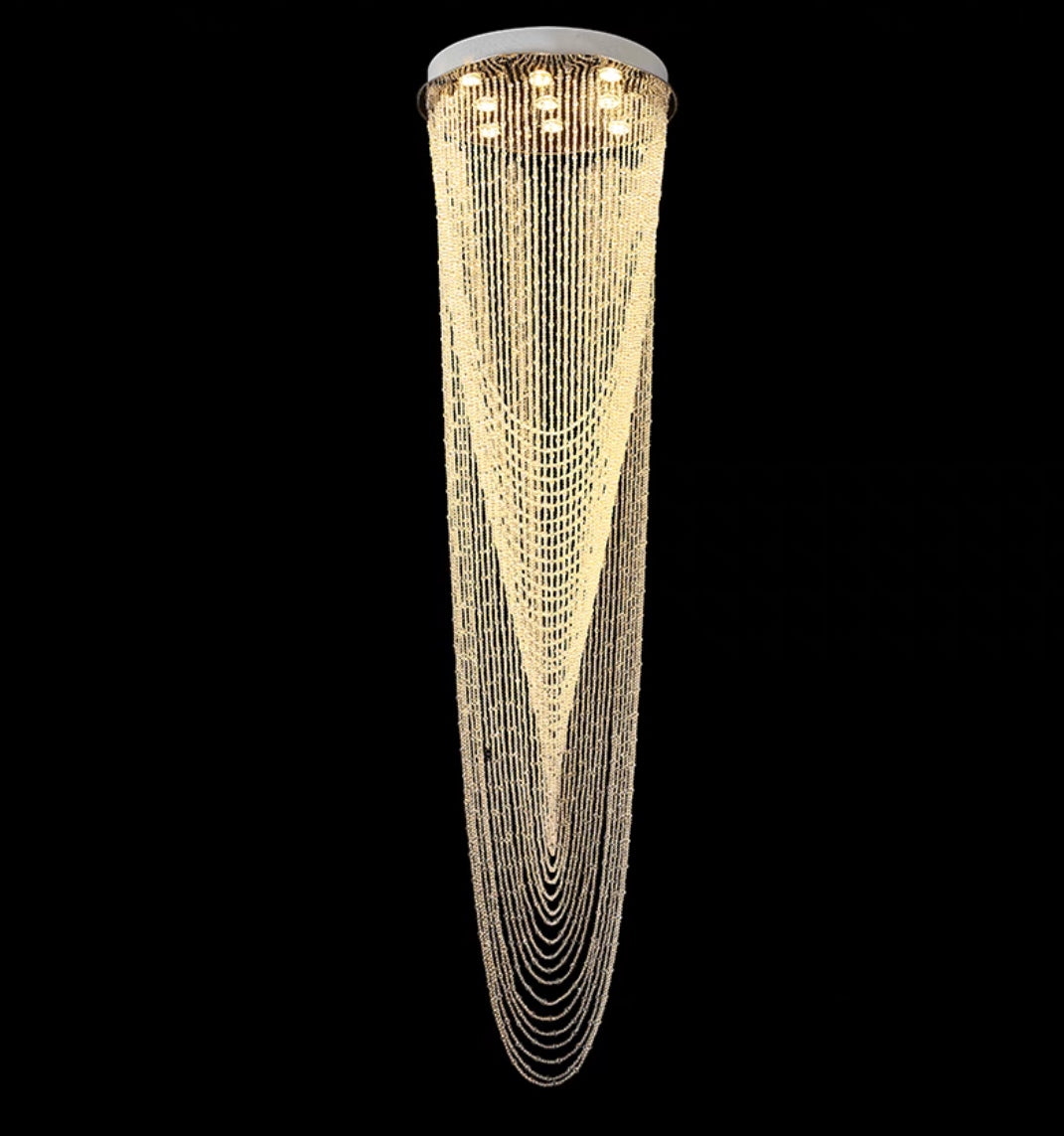 Extra Large Affordable Luxury Tiered Tassel Watefall Crystal Chandelier for Spiral Staircase/Villa/Hotel Lobby/Foyer - view 5