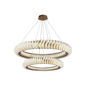 Extra Large Tiers Modern Stainless Steel Ring Chandelier for Living Room/Foyer/Big Entrys - view 2