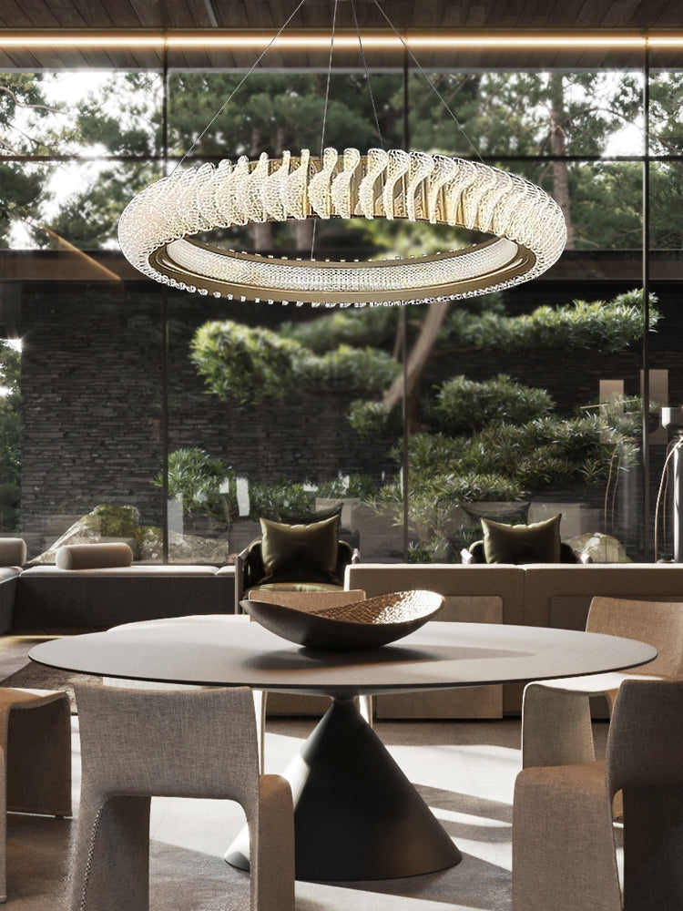 Extra Large Tiers Modern Stainless Steel Ring Chandelier for Living Room/Foyer/Big Entrys - view 7